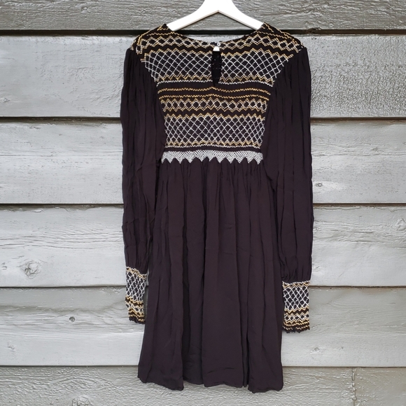 143 FREE PEOPLE Black Late Night Picnic Mini Dress M - Picture 8 of 16